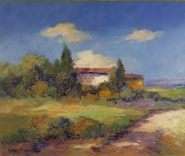 Öl / Lw., BxH 77x65 cm, sign. (Keilrahmen wurde mal verkleinert)